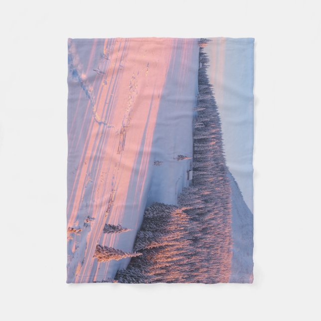 Snowy Mountains Fleece Blanket (Front)