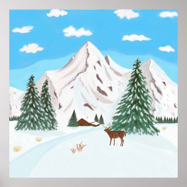 Snowy Mountains Poster (Front)