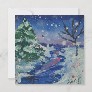 Snowy Night Holiday Card