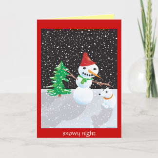 snowy night holiday card