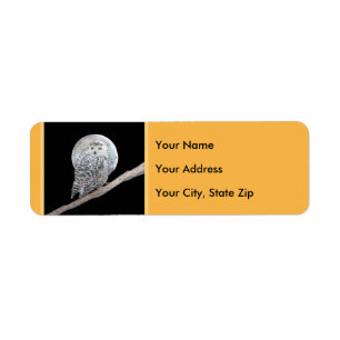 Snowy Owl and Moon Painting - Original Bird Art