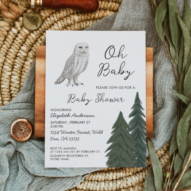Snowy Owl Baby Shower  Invitation (Creator Uploaded)