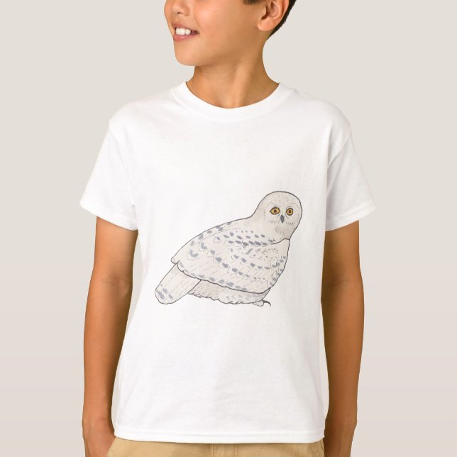 Snowy Owl bird species wildlife art T-Shirt (Front)