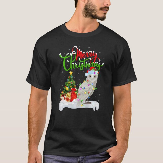 Snowy Owl Bird  Xmas Decorations Snowy Owl Christm T-Shirt (Front)