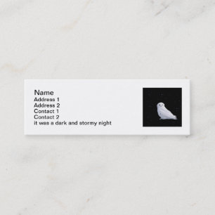 snowy owl bookmark mini business card
