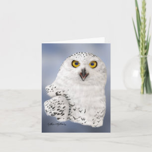 Snowy Owl Caricature Card