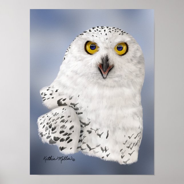 Snowy Owl Caricature Poster (Front)