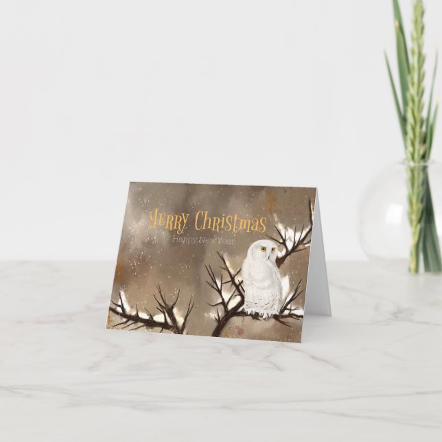 Snowy Owl Christmas Card (Front)