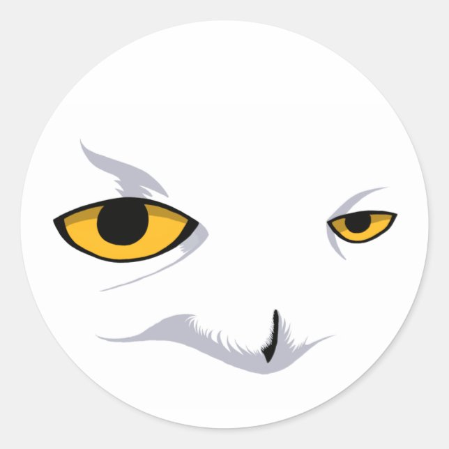 SNOWY OWL CLASSIC ROUND STICKER (Front)