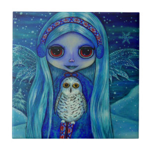 Snowy Owl Fairy Tile
