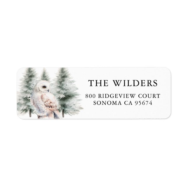 Snowy Owl Forest Return Address (Front)