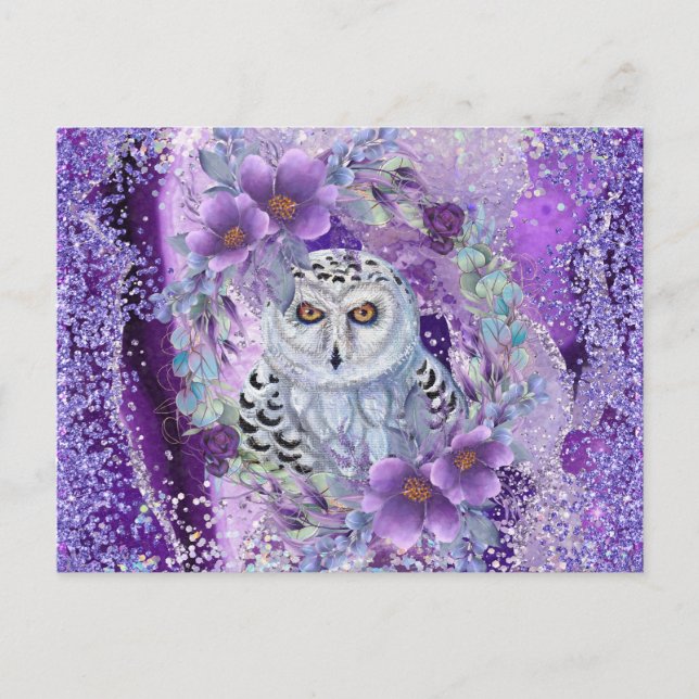 Snowy owl goddess art by Renee  Postcard (Front)