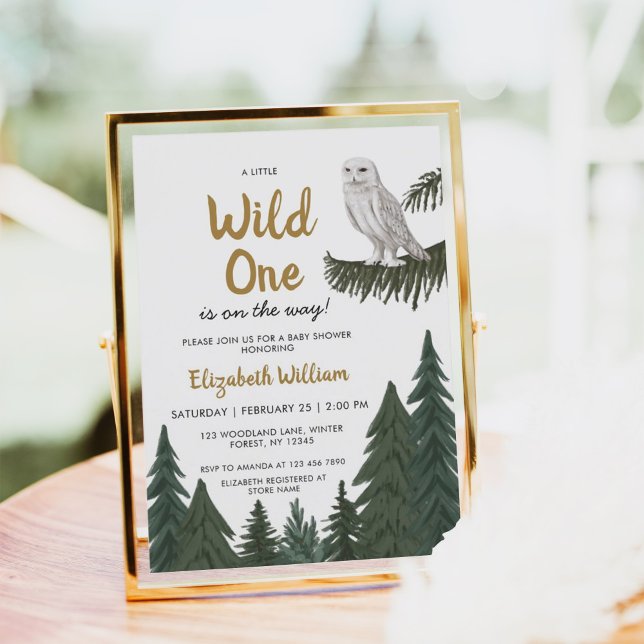 Snowy Owl Illustration Baby Shower Invitation (Creator Uploaded)