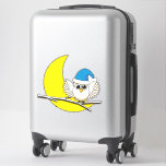 Snowy Owl in a New Moon Winter Night<br><div class="desc">An illustration of a snowy owl on a bare branch with a blue bonnet in a new moon winter night. In movies, owls are usually the wizard's friend and present on any magical film. This cute cartoon arctic owl is resting and ready to sleep on his favourite branch. The design...</div>