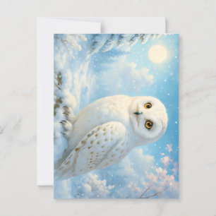 Snowy Owl in a Winter Wonderland Postcard