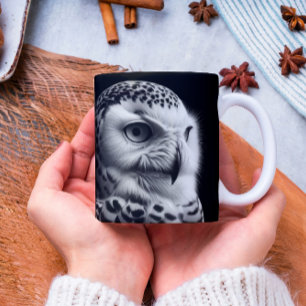 Snowy Owl in Black & White Coffee Mug