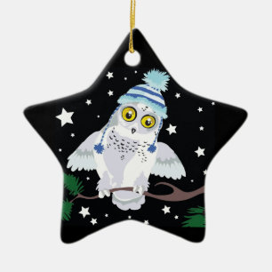 Snowy Owl in Hat "Hoot!"~ ornament