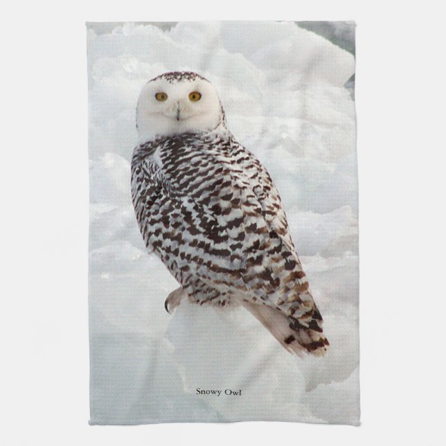 Snowy Owl kitchen towel (Vertical)