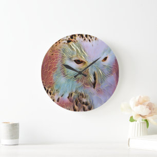 SNOWY OWL    LARGE CLOCK