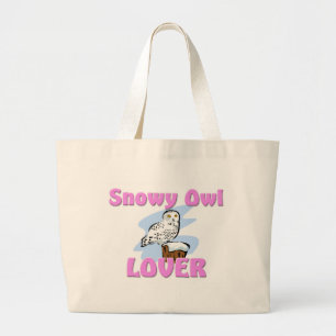 Snowy Owl Lover Large Tote Bag