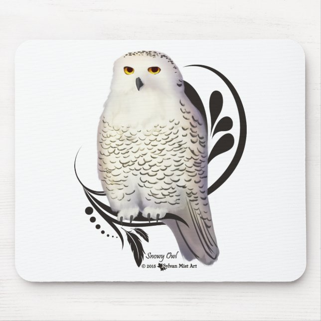 Snowy Owl Mouse Pad (Front)