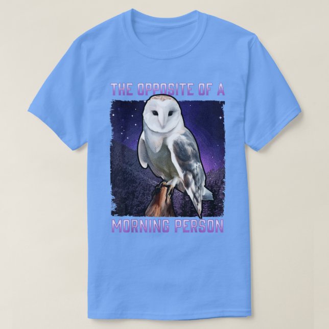 Snowy Owl Opposite of a Morning Person Bird Night  T-Shirt (Design Front)
