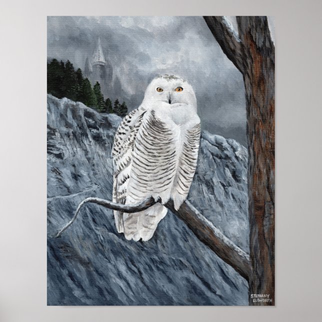 Snowy Owl Overlook Poster (Front)
