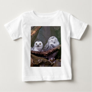 Snowy Owl Pair Woodland Wildlife Art Baby T-Shirt
