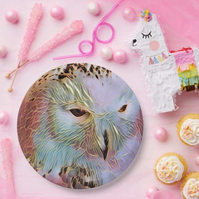 SNOWY OWL    PAPER PLATE (Party)