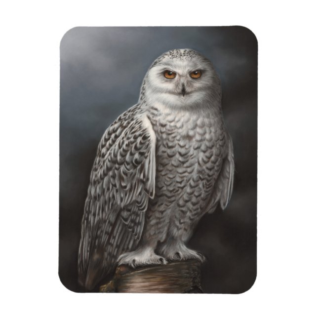 Snowy Owl Photo Magnet (Vertical)