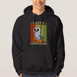 Snowy Owl  Retro Graphic Family Matching Thanksgiv Hoodie