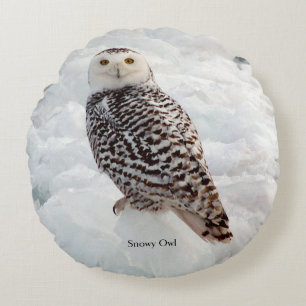 Snowy Owl round pillow