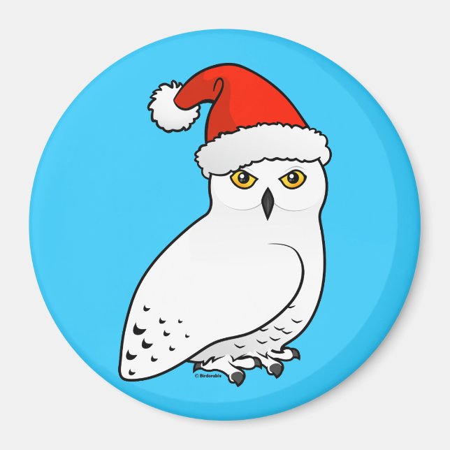 Snowy Owl Santa Magnet (Front)