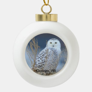 Snowy Owl Snowball Ornament