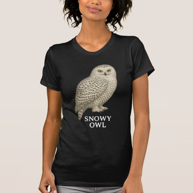 Snowy Owl T-Shirt: Bird of Prey Design for Nature  T-Shirt (Front)