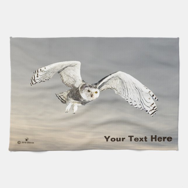 Snowy Owl Tea Towel (Horizontal)