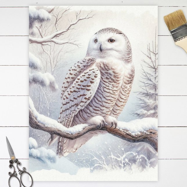 Snowy Owl Watercolor Decoupage Tissue Paper (Creator Uploaded)