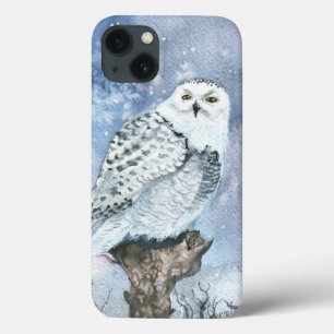Snowy Owl Wildlife Watercolor Art iPhone 13 Case