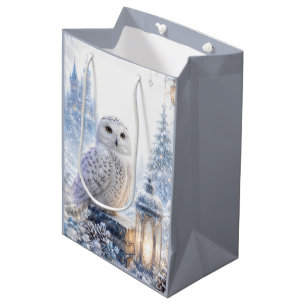 Snowy Owl Winter Magic Medium Gift Bag