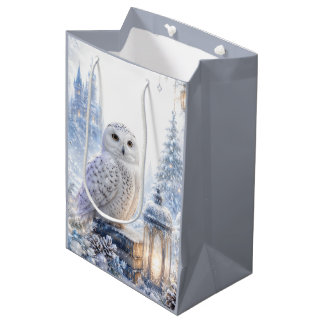 Snowy Owl Winter Magic Medium Gift Bag