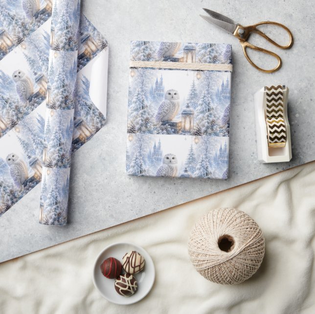 Snowy Owl Winter Magic Wrapping Paper (Crafts)