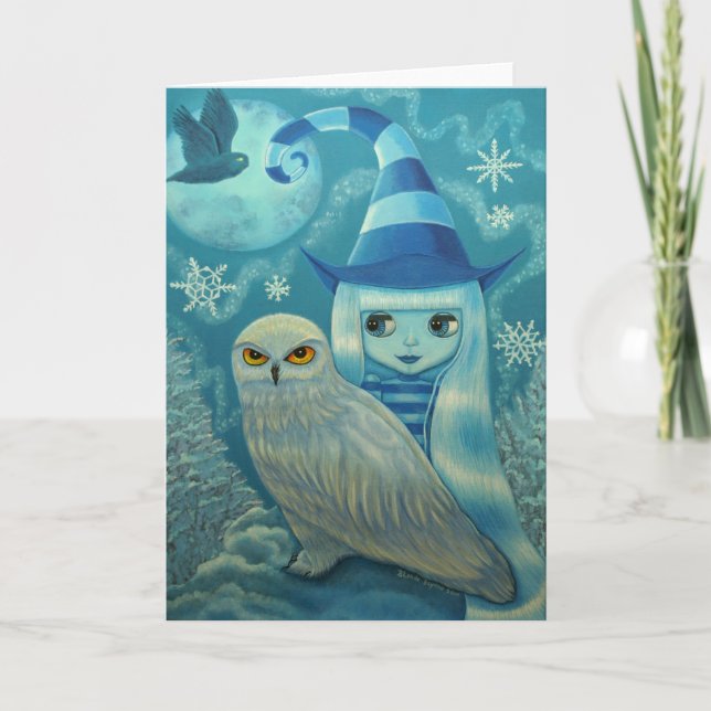 Snowy Owl Witch Card (Front)