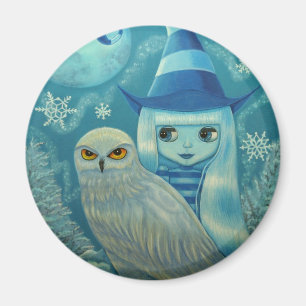 Snowy Owl Witch Magnet