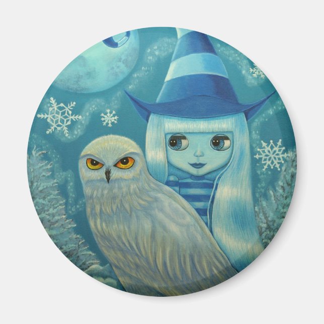 Snowy Owl Witch Magnet (Front)