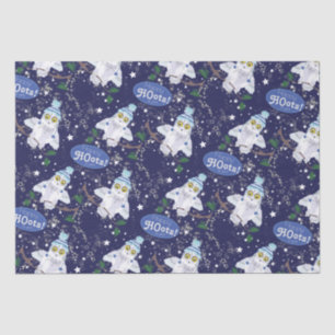 Snowy Owl with Hat Christmas Paper