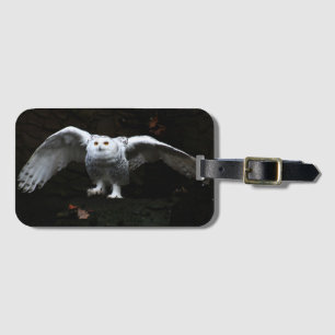 Snowy Owl With Open Wings bc ltm Luggage Tag