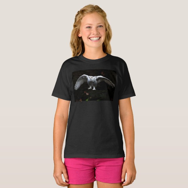 Snowy Owl With Open Wings gca T-Shirt (Front Full)