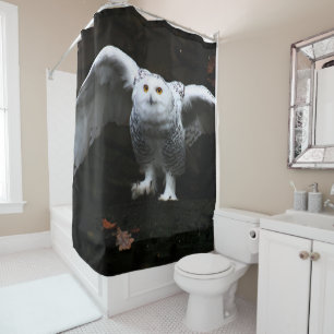 Snowy Owl With Open Wings sccna Shower Curtain