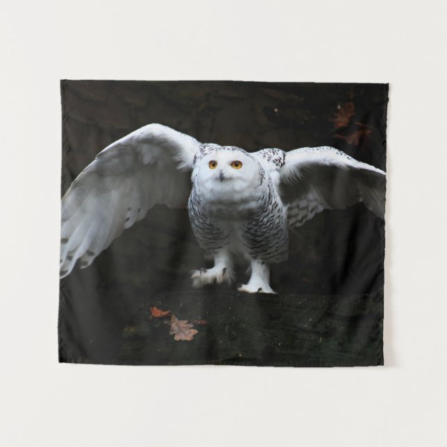 Snowy Owl With Open Wings wtcnm Tapestry (Front (Horizontal))