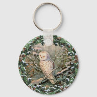 SNOWY OWL & WREATH by SHARON SHARPE